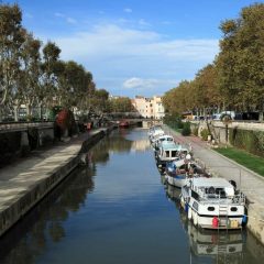 Katedral, Viuex ville, gamlebyen, Canal du Midi, Narbonne, Ponte Marchant, middelalder, Sør-Frankrike, Frankrike